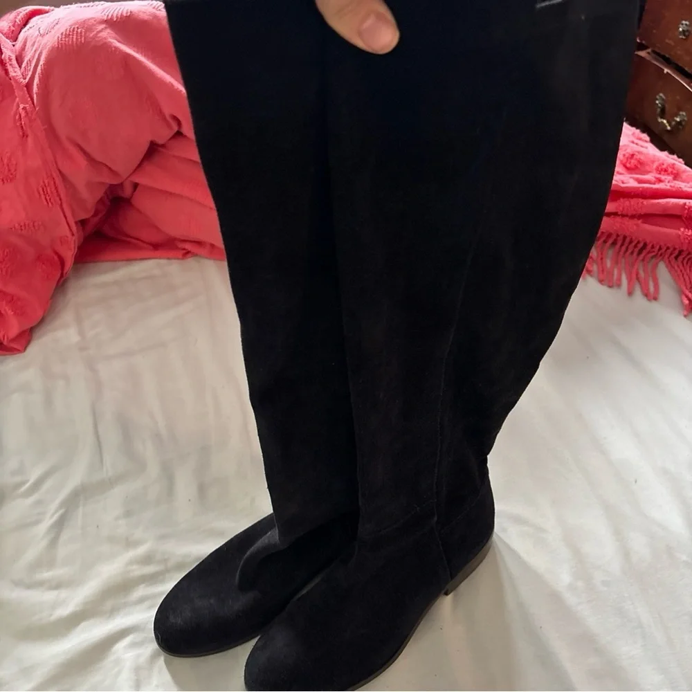 Lucky Brand Calypso Over The Knee Slouchy Boots Black Suede Size 8.5